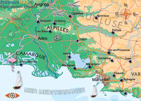 Carte des Bouches du Rhône