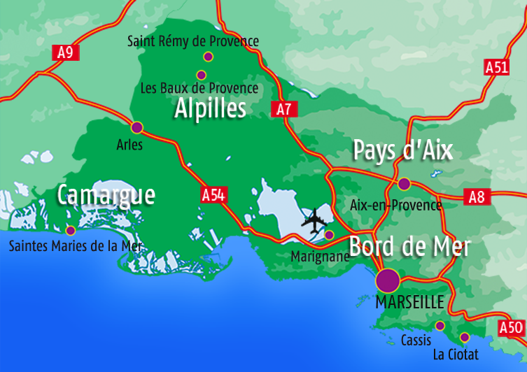 Map of the Bouches du Rhone