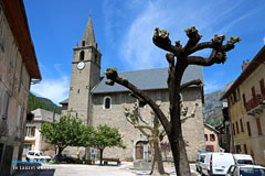 Lauzet Ubaye, the church and its bell-tower