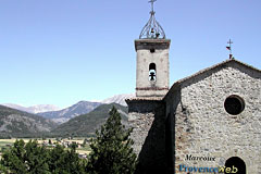 Marcoux, landscape and bell-tower