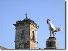 Montsalier, bell tower and cock