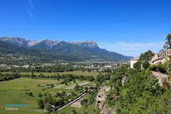 Embrun, the Durance plain from  the garden of the Archbishop's palace