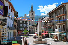 Guillestre, square, fountain and bell tower