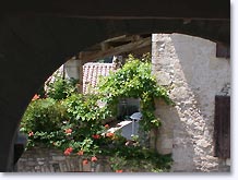 Chamaret, flowered archway