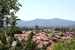 Le Luc en Provence, the village dominated by its hexagonal tower
