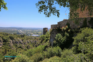 Mornas, fortress overlooking the palin and the Rhone river