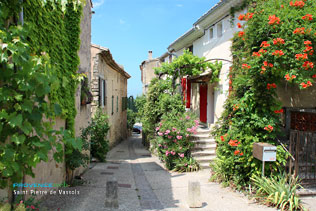 Saint Pierre de Vassols, flowered tiny street